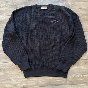 VINTAGE Tricots St Raphael Spanish Bay Pebble Beach Black Knit Men’s Sweater L